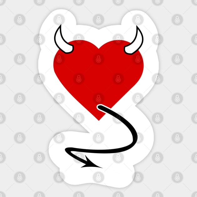 Evil Love Heart 01 White Sticker by Korvus78